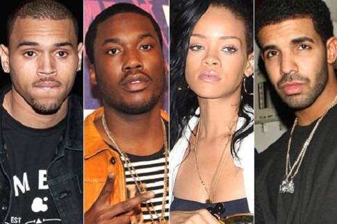  Rihanna leaves Chris Brown and Drake drama behind her as she ...  