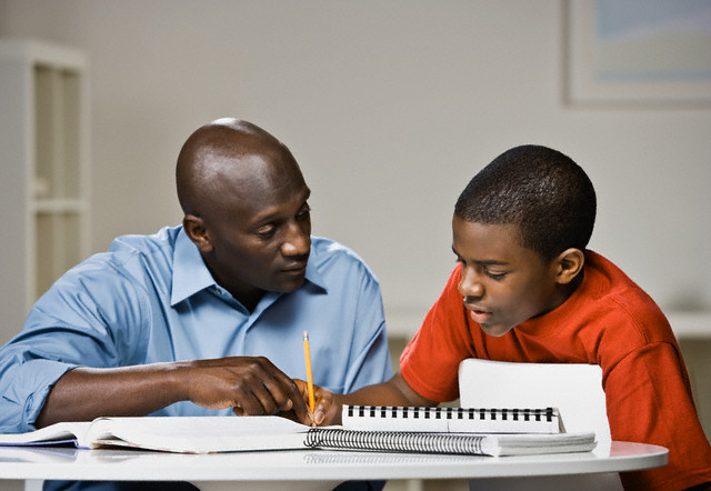 black dad and homework