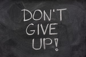 don't give up phrase on blackboard