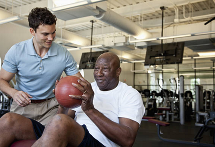 older black man exercising