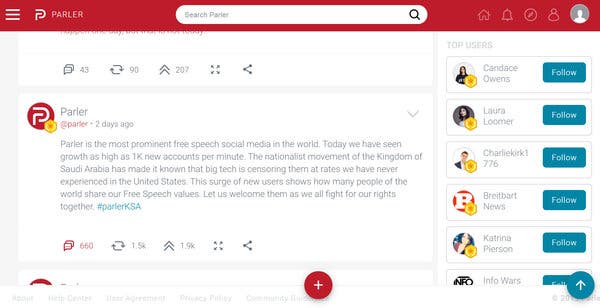 Parler Social Network 