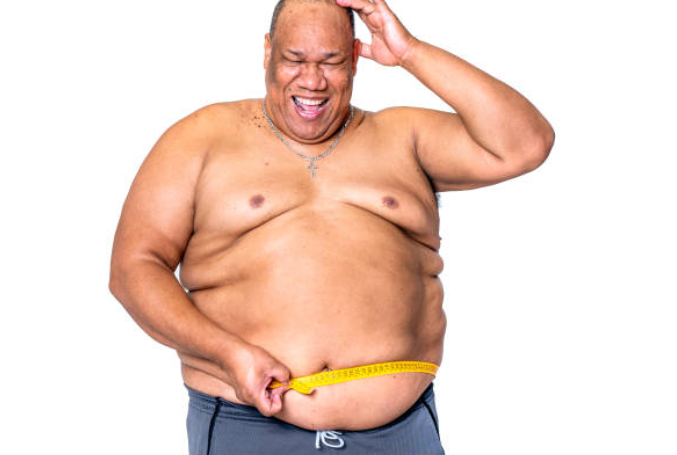 black man belly fat
