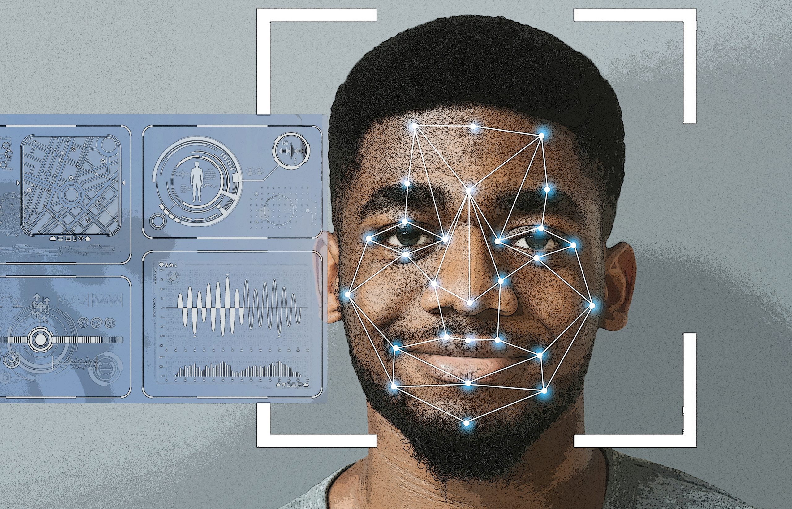 Facial recognition technologies - black man