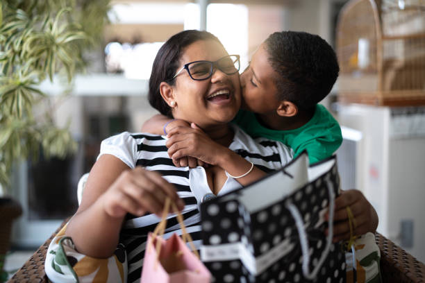 black mom and son