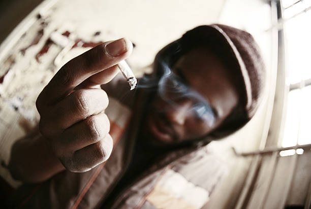 Black Man Smoking Weed - While At Work.