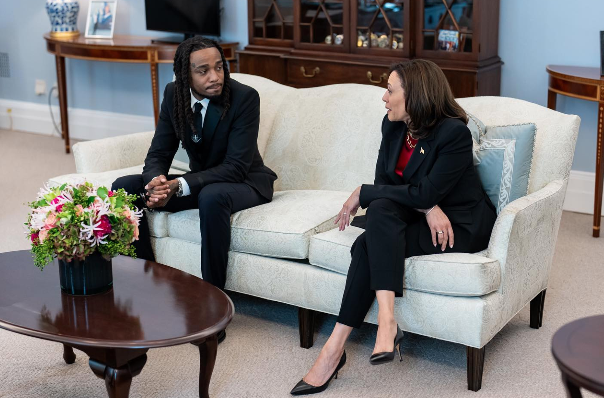 VP Kamala Harris Meeting with Rapper Quavo - 2023