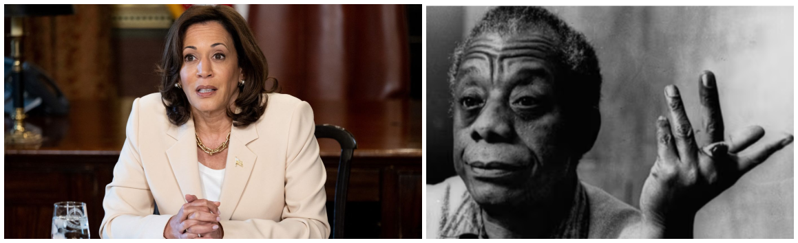 James Baldwin in critical conversation with Kamala Harris and Us: Striving to achieve our country and change the world.